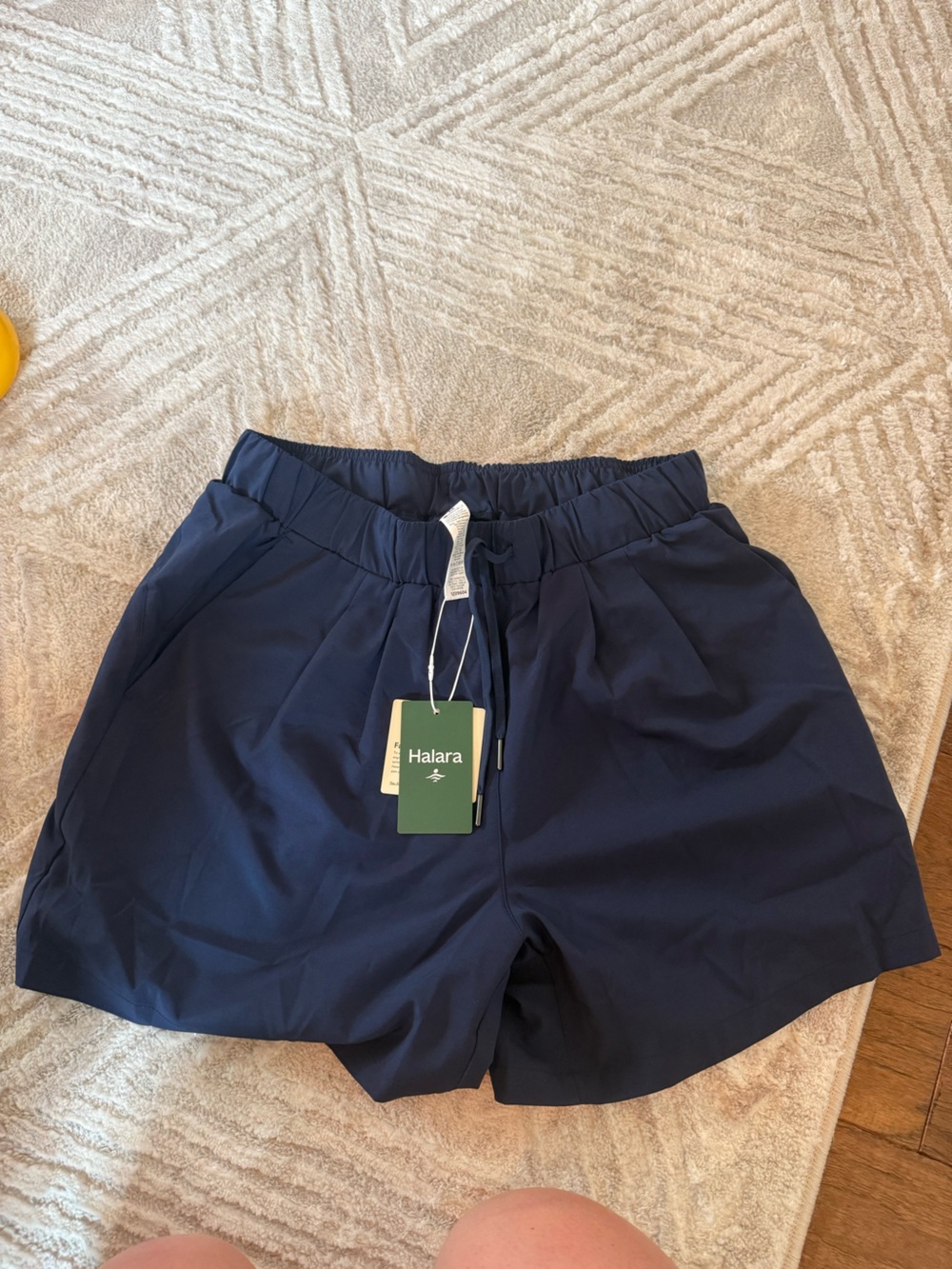 HALARA Navy Elastic Waist Bermuda Shorts